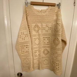 Vintage tunic top crochet sweater